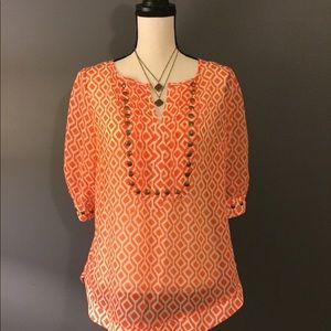 Pomelo (Stitchfix) Orange Short Sleeve Blouse